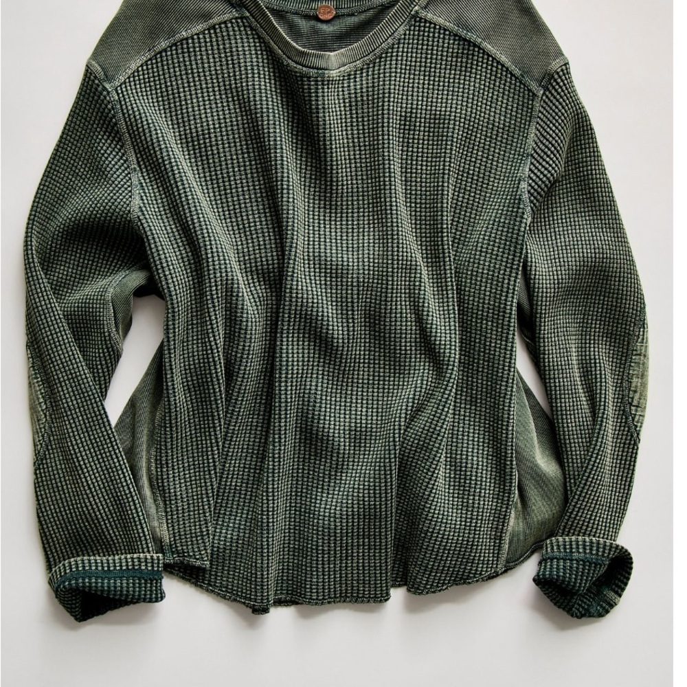 Free People Olive Waffle Knit Women's Jersey